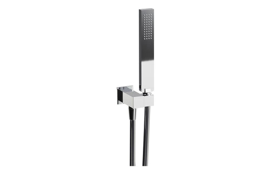 Abode Euphoria Square Wall Outlet  Handset & Bracket Set - Chrome